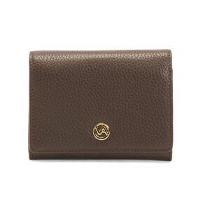 VALENTINA Tmoro brown Made In Italy Leather Medium Tooled Flap Over Wallet